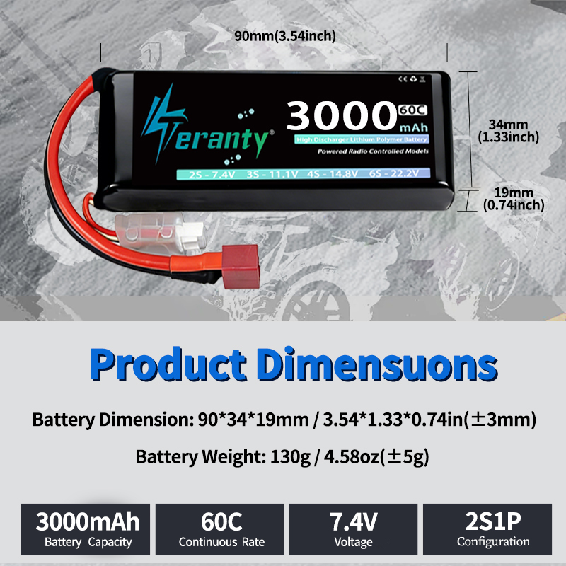 TERANTY 2S 3000mAh Lipo Batter - Rc Hobby & Maskinservice I Eskilstuna reseña y precio