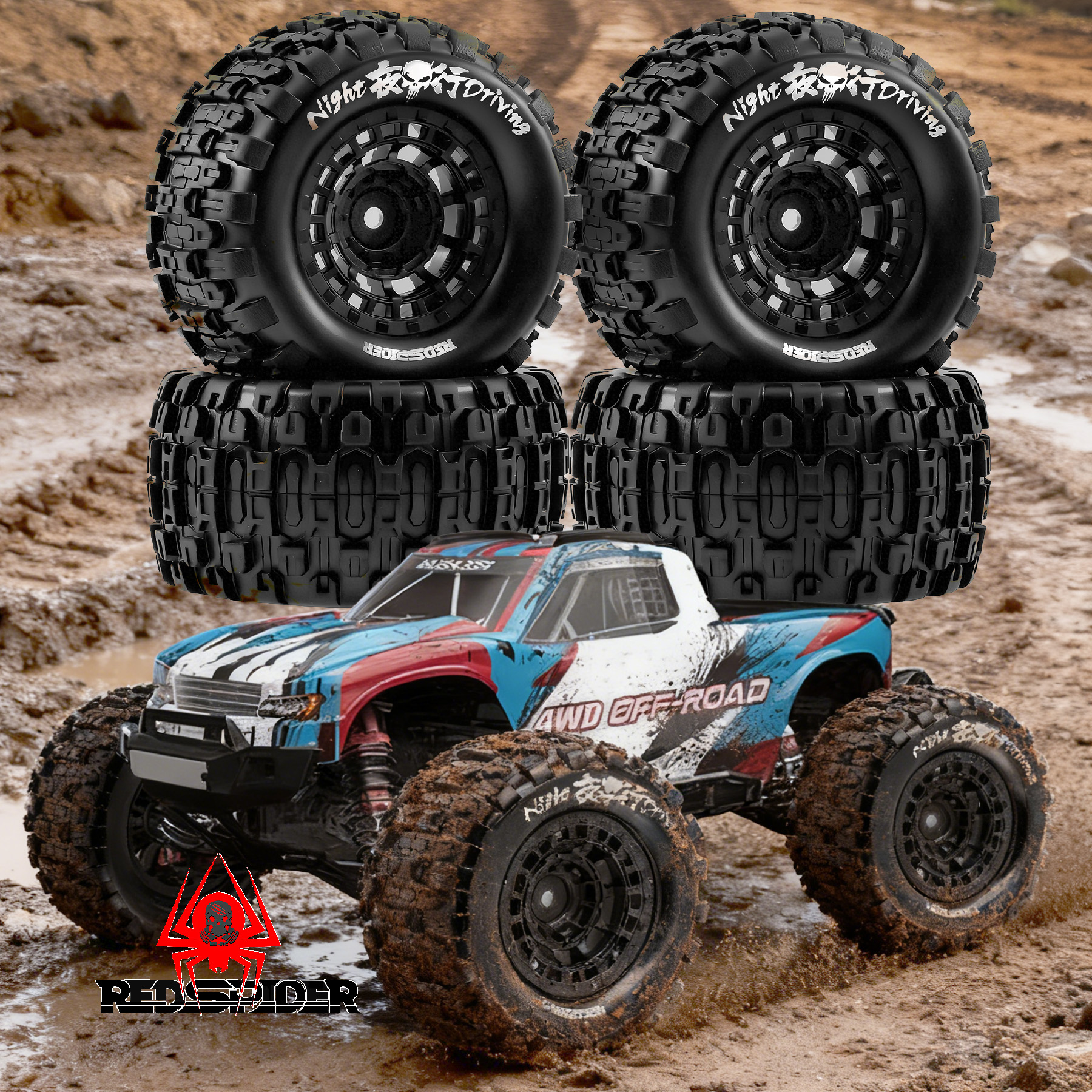 100mm RC Car Rubber off-road T - Rc Truck Monster reseña y precio