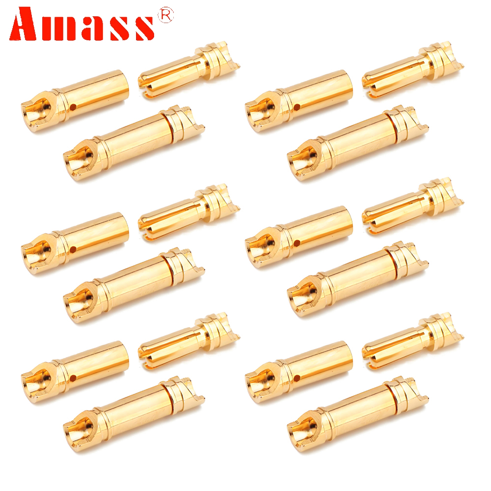 5pair/lot Amass 3.5mm 4mm Gold - Rc Hobbyking reseña y precio
