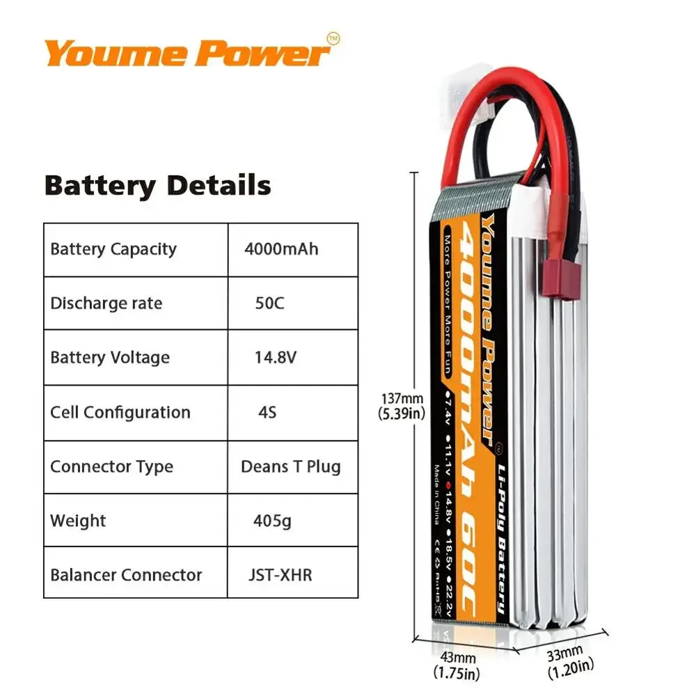 4S 14.8V Lipo Battery 3300mah  - Rc Truck Monster reseña y precio
