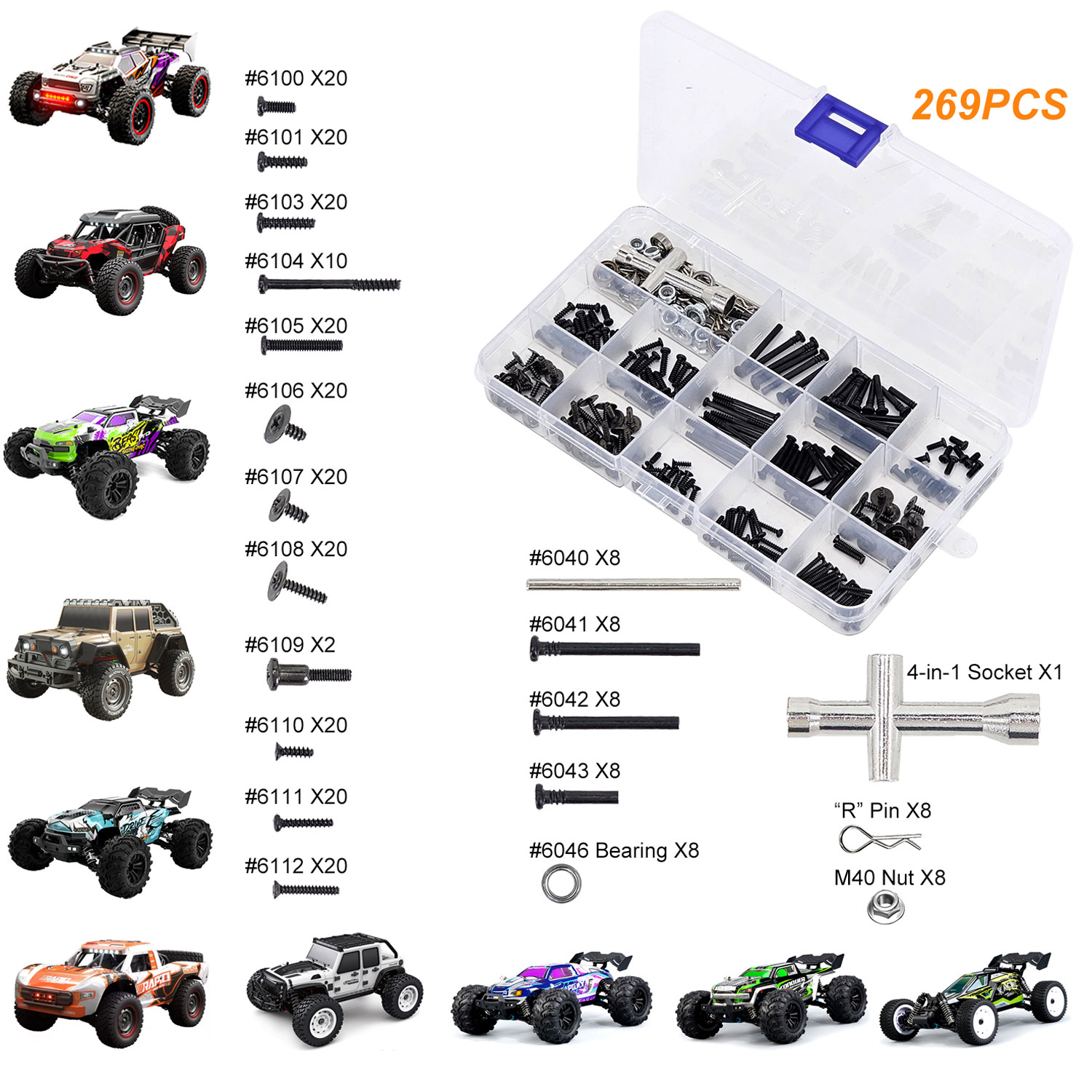 SCY 269-Piece RC Car Tool Kit  - Rc Hobby Nut reseña y precio