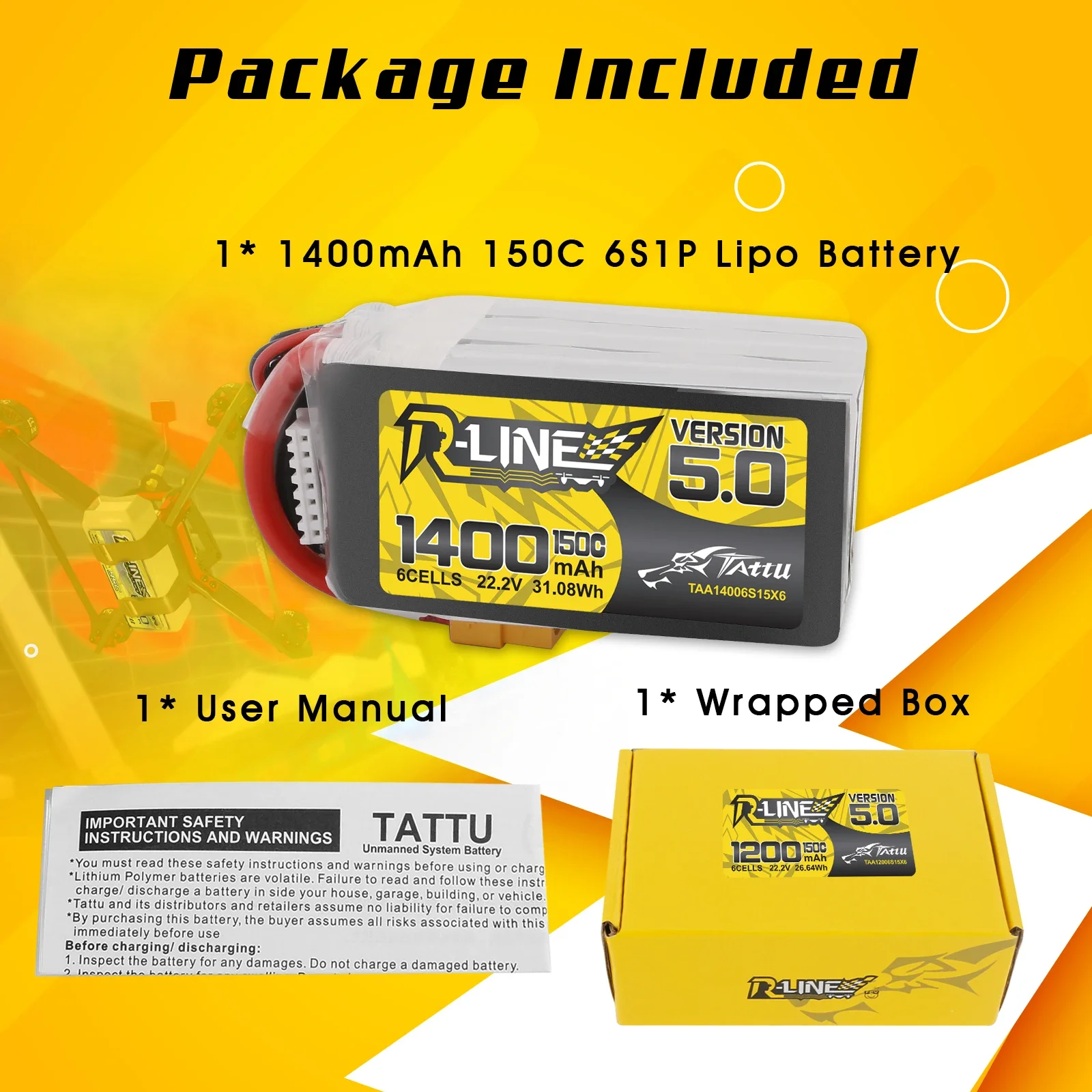 Tattu R-Line 1200mAh 1400mAh 6 - Rc Hobbyking reseña y precio