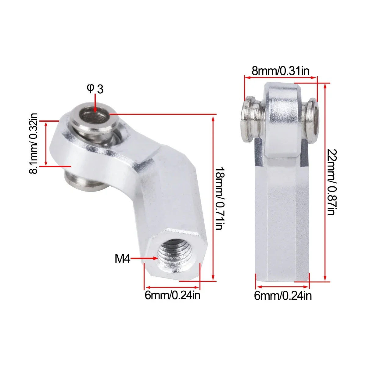 4Pcs Metal M4 Link Rod Joint B - Rc Crawler 4X4 reseña y precio